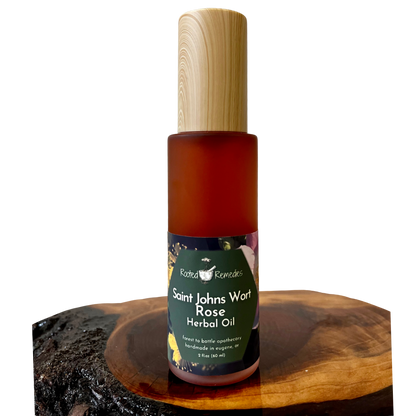 Rooted Remedies Herbal Oil: Saint Johns Wort - Rose